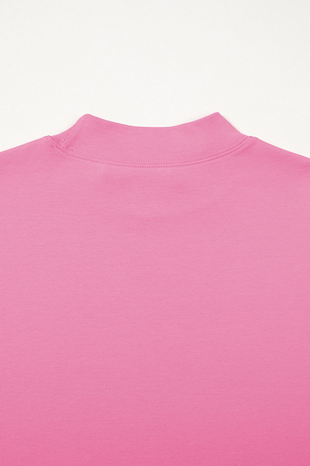 Sachet Pink Solid Color High Neck Oversize Tee