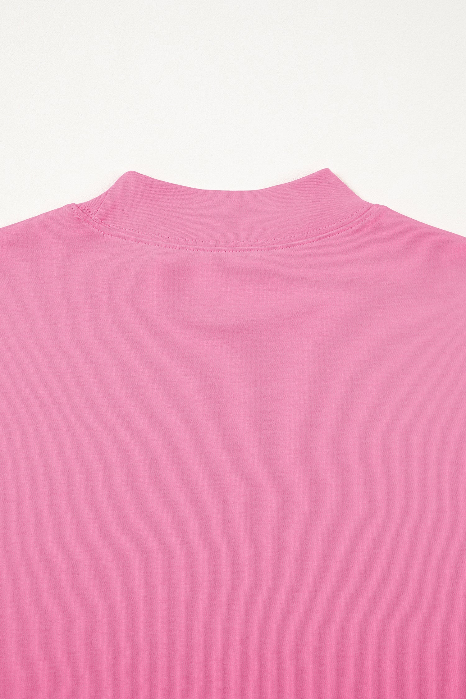 Sachet Pink Solid Color High Neck Oversize Tee