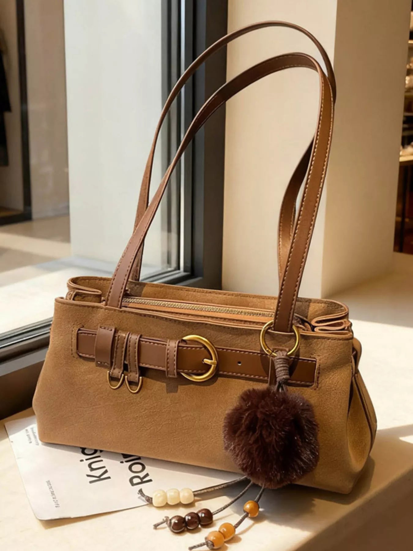 Buckle Decor Shoulder Bag