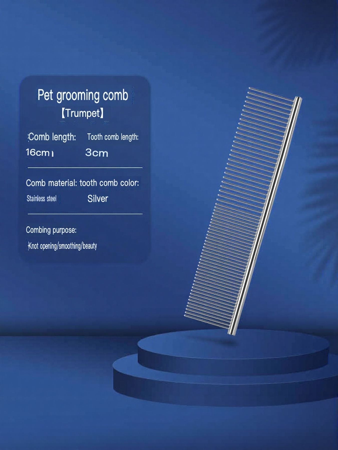 Stainless Steel Pet Grooming Comb for Hair Removal