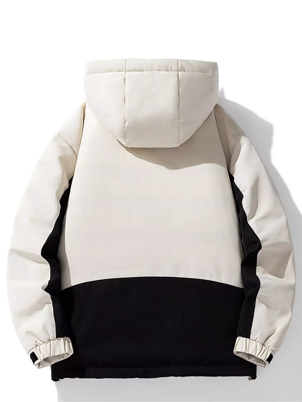 Men's Plus Size Hooded Color Block Padded Winter Coat