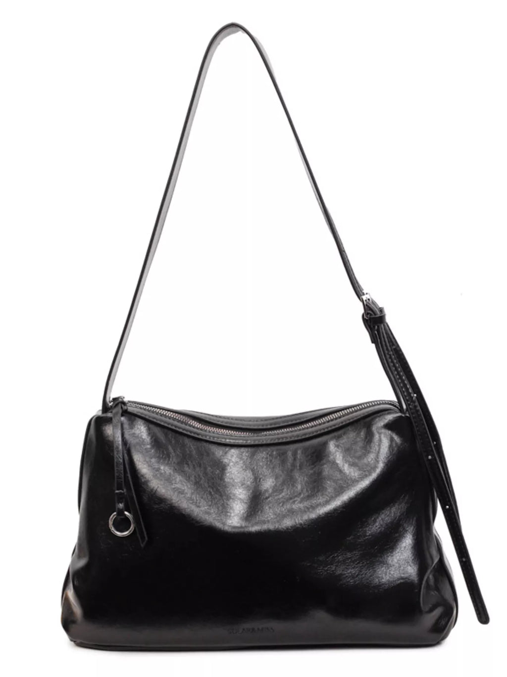 Sleek Faux Leather Hobo Shoulder Bag