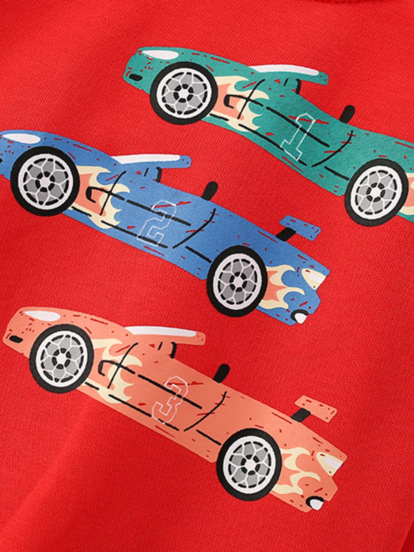Children's Colorful Car Crew Neck Sweatshirt