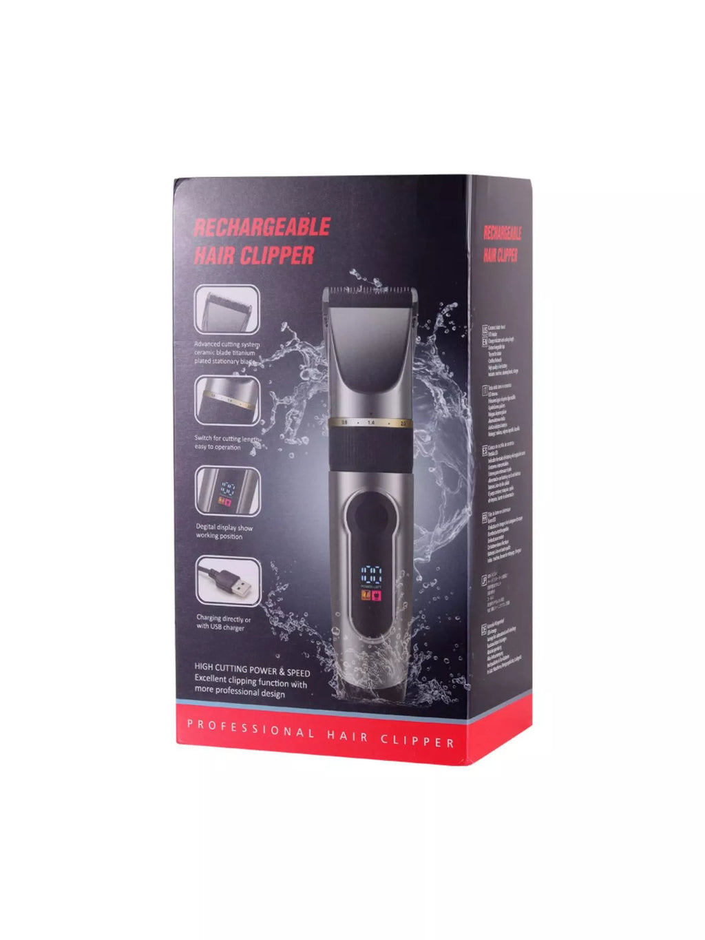 Waterproof Hair Clipper with LED Display
