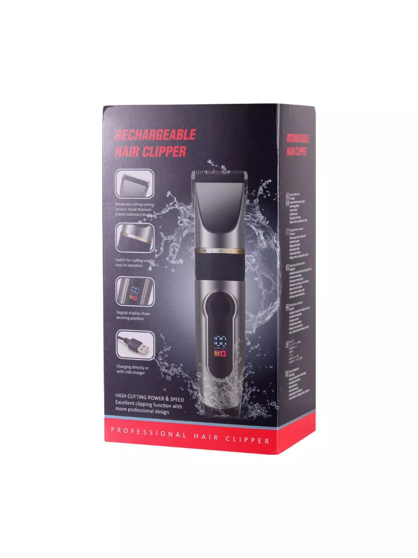 Waterproof Hair Clipper with LED Display