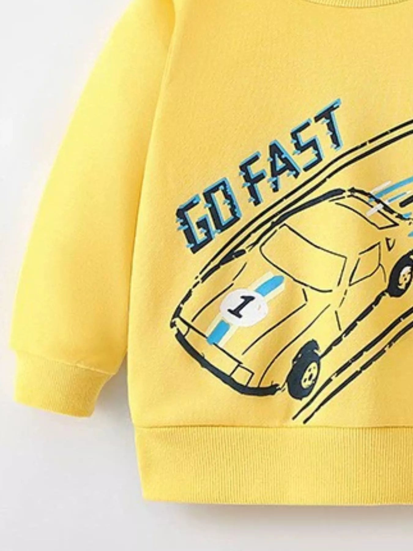 Children's Colorful Car Crew Neck Sweatshirt