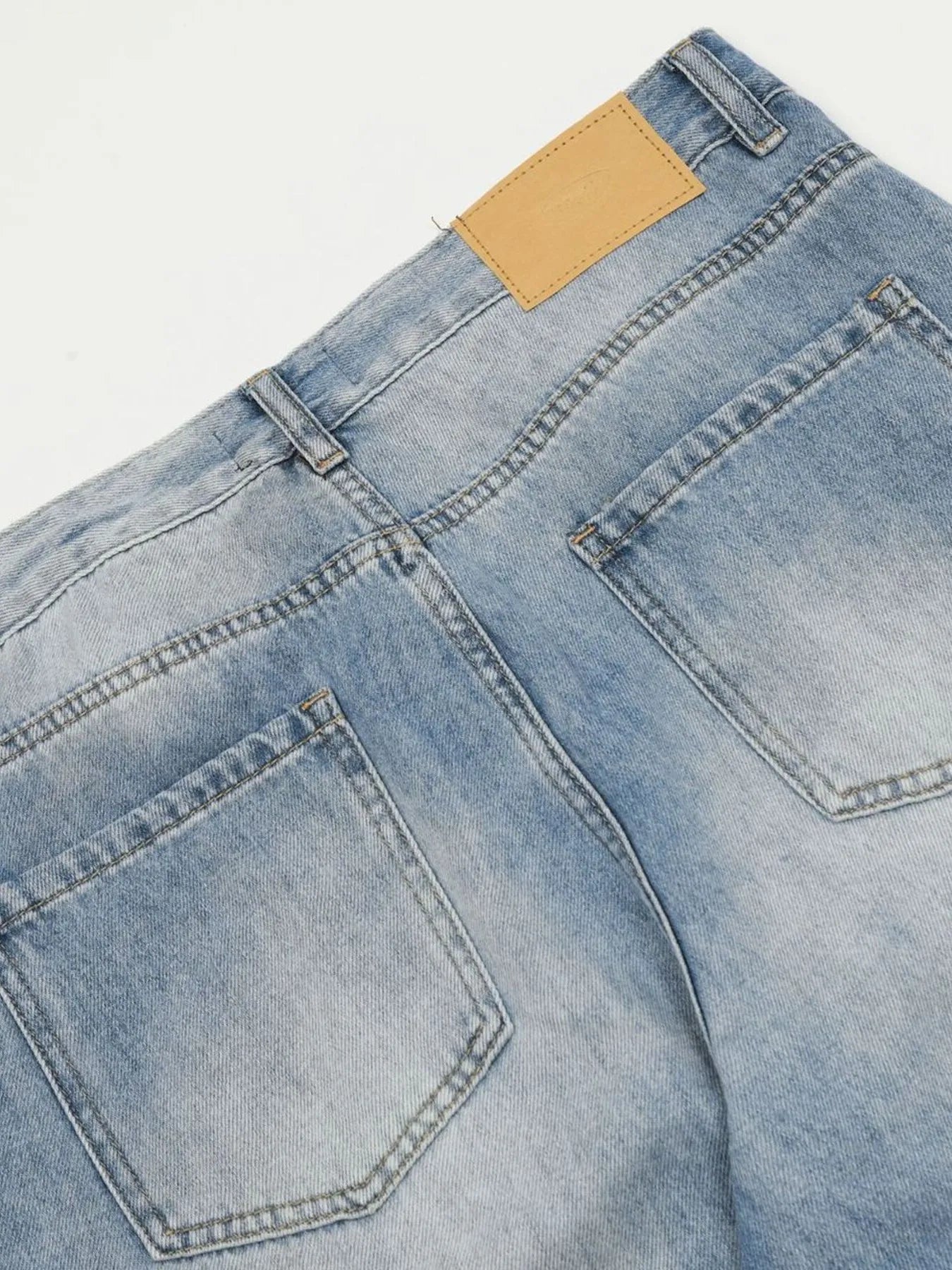 Men's Wide Leg Wash Jeans