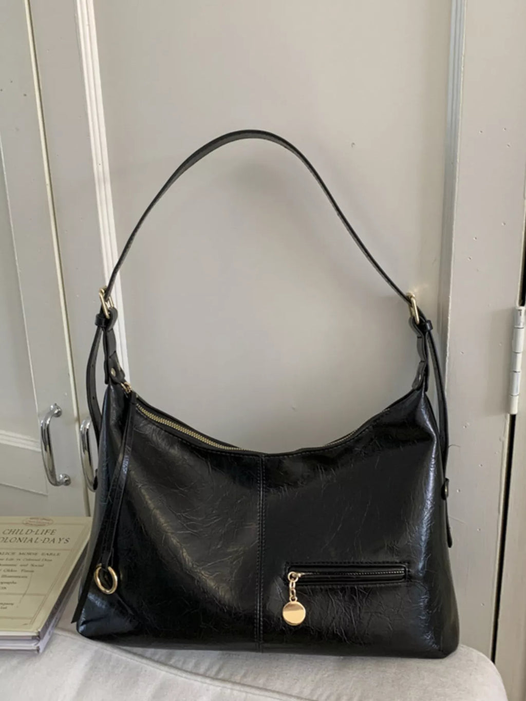 Leather Hobo Shoulder Bag