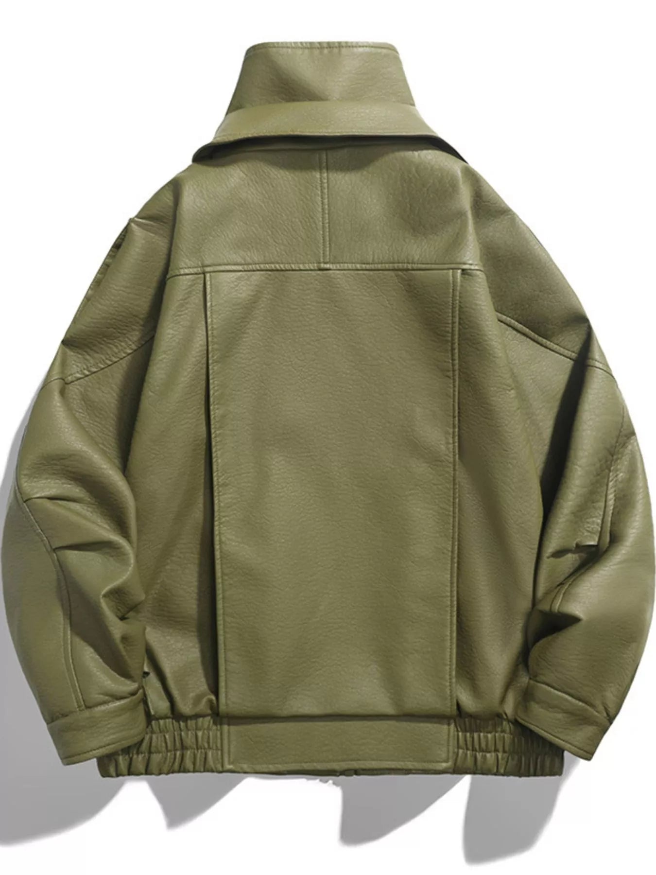 Men's Zip Up Leather Moto Jacket