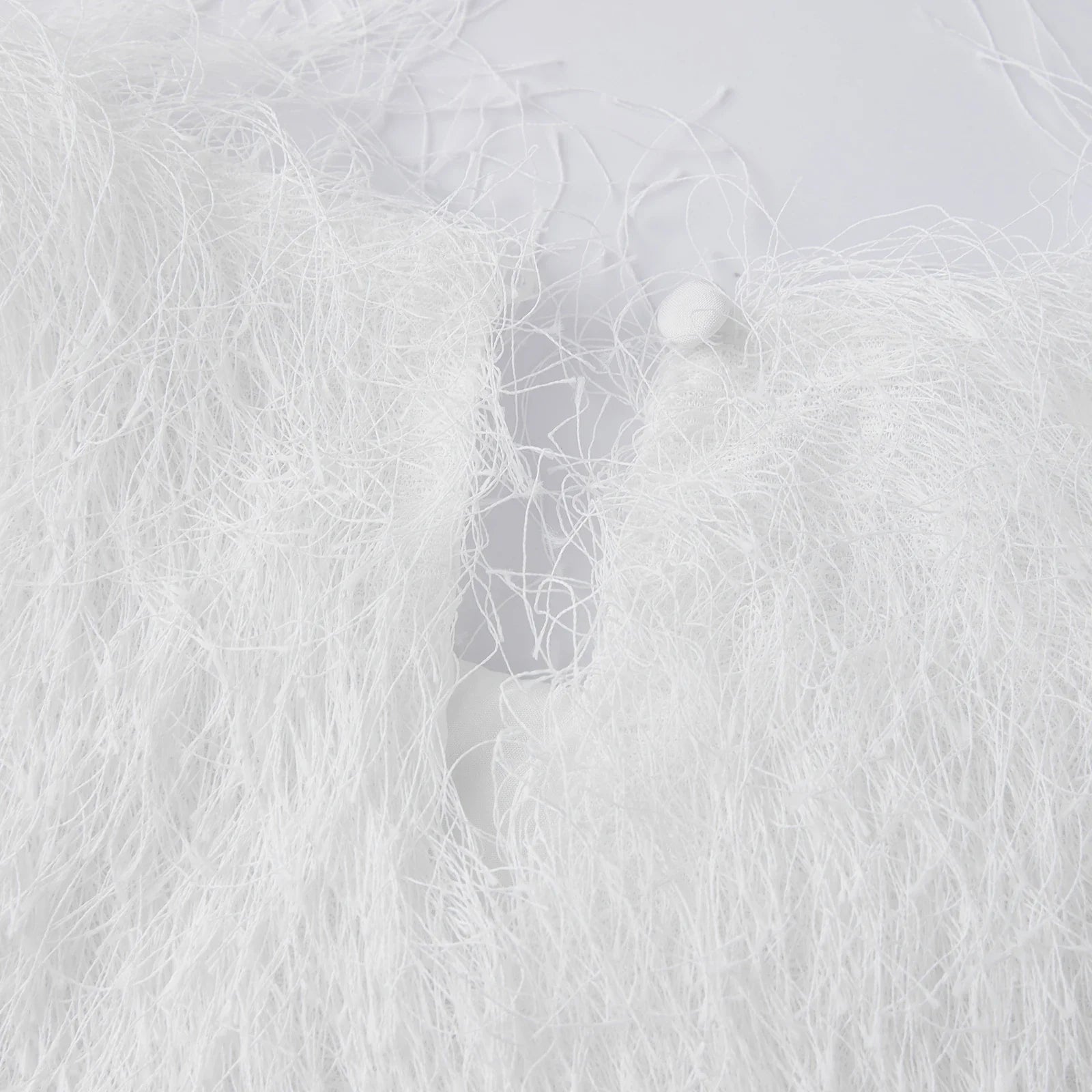 Women's 2026 Trendy White Fluffy Fur Sleeveless Cropped Top Soft Fuzzy Blouse Casual Party Daily Streetwear Fashion Top
