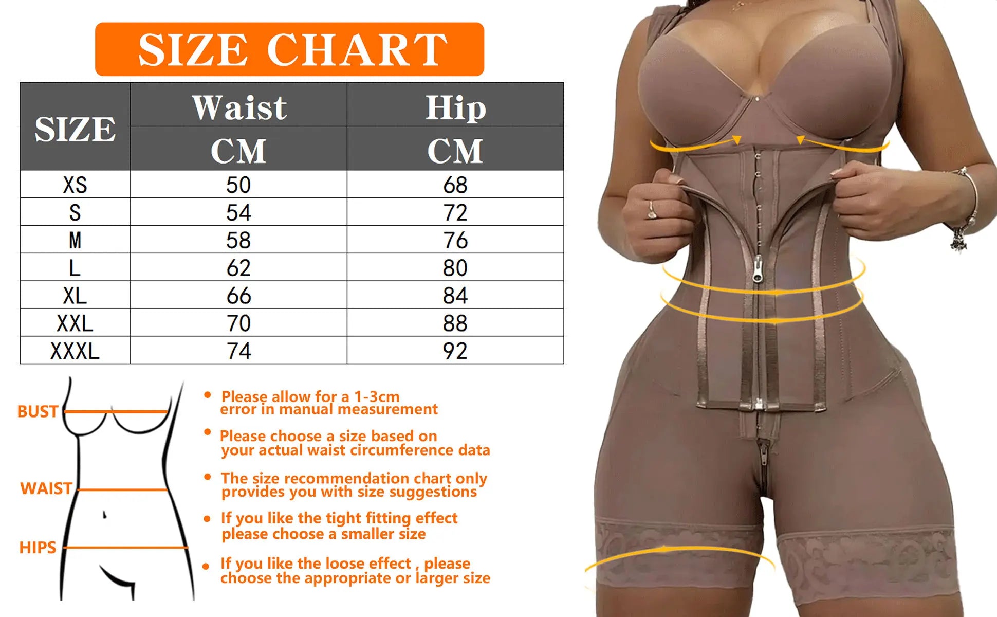 Women's High-Waisted Lace Shapewear Bodysuit - Non-Padded, Full-Coverage, Zipper Closure, Nylon Knit Fabric with Elegant Contras