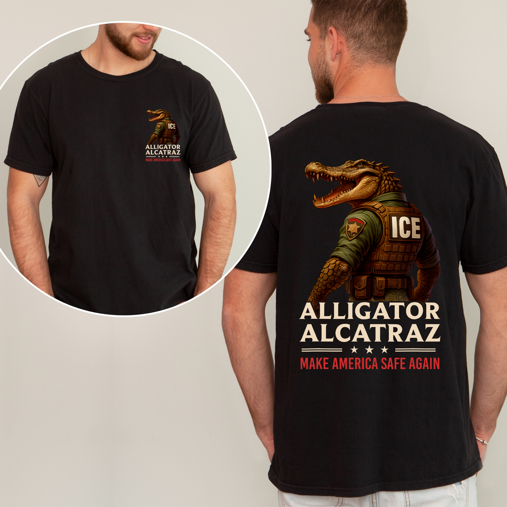 Alligator Alcatraz Ice Florida Everglades Retro Style Maga Vintage Edition Graphic Tee