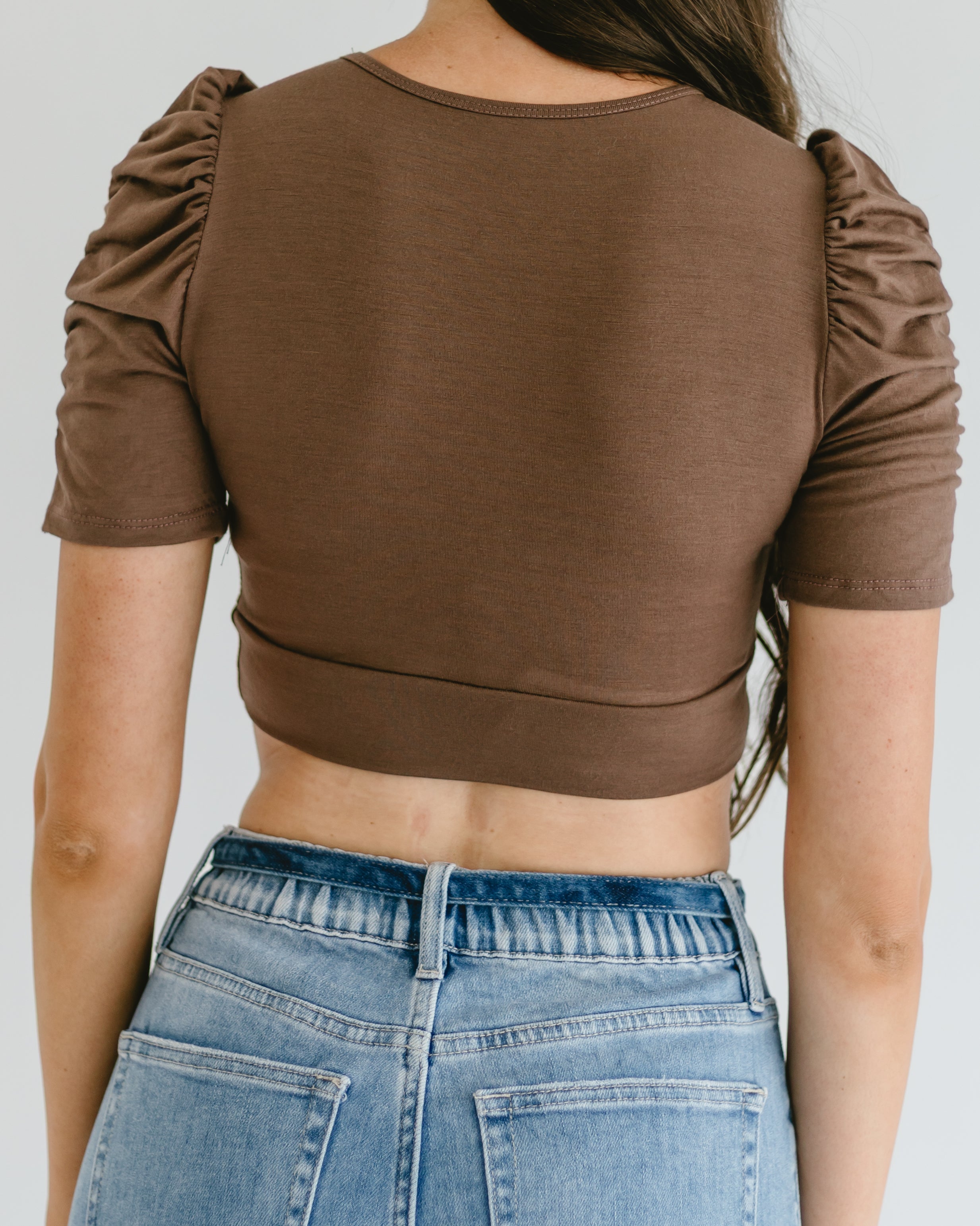Ruched Sleeve Halftee