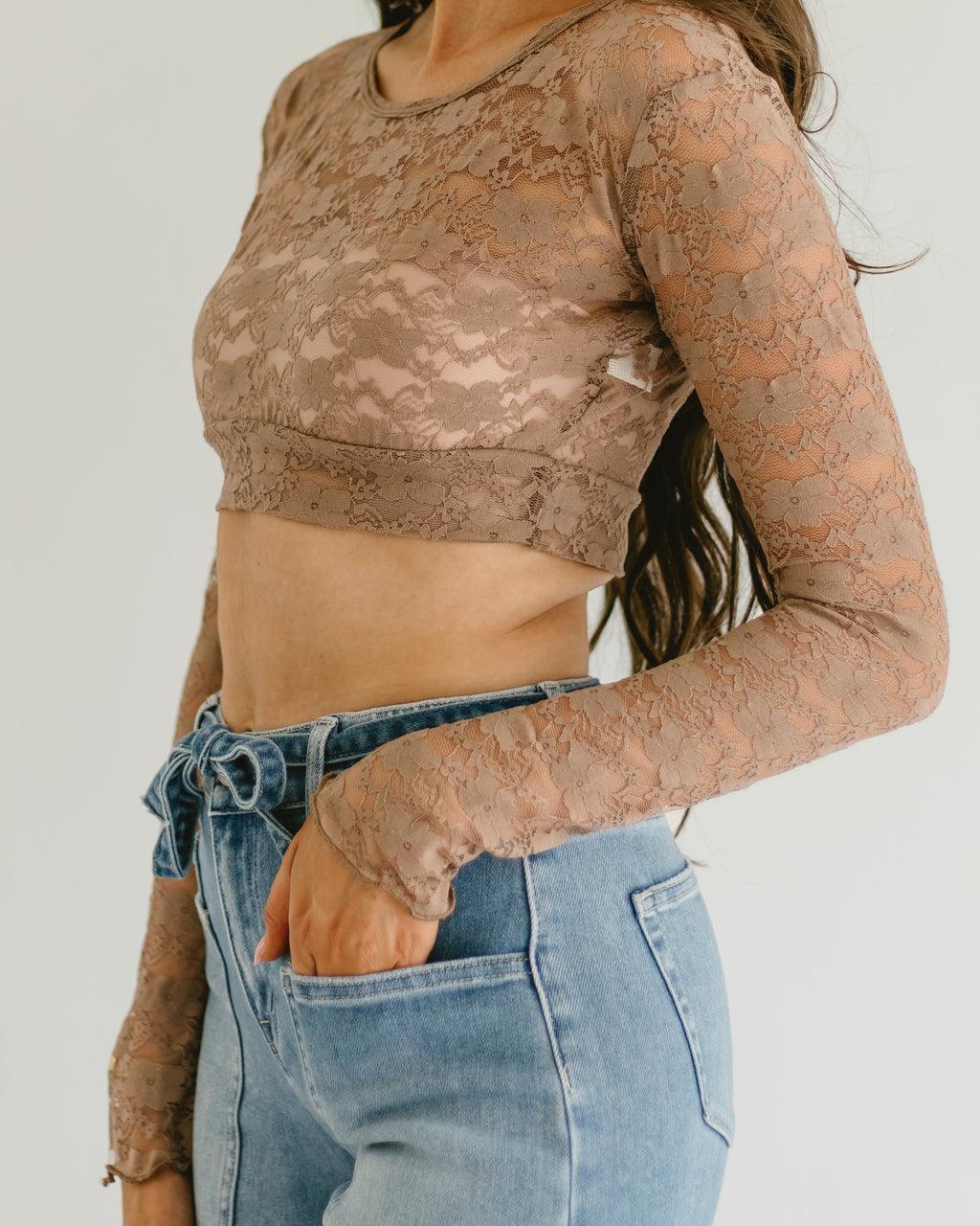 Full Lace Long-Sleeved Halftee