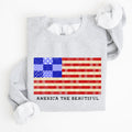 America The Beautiful Patchwork Quilt Flag Patriotic Americana Pride And Honor Sweatshirt