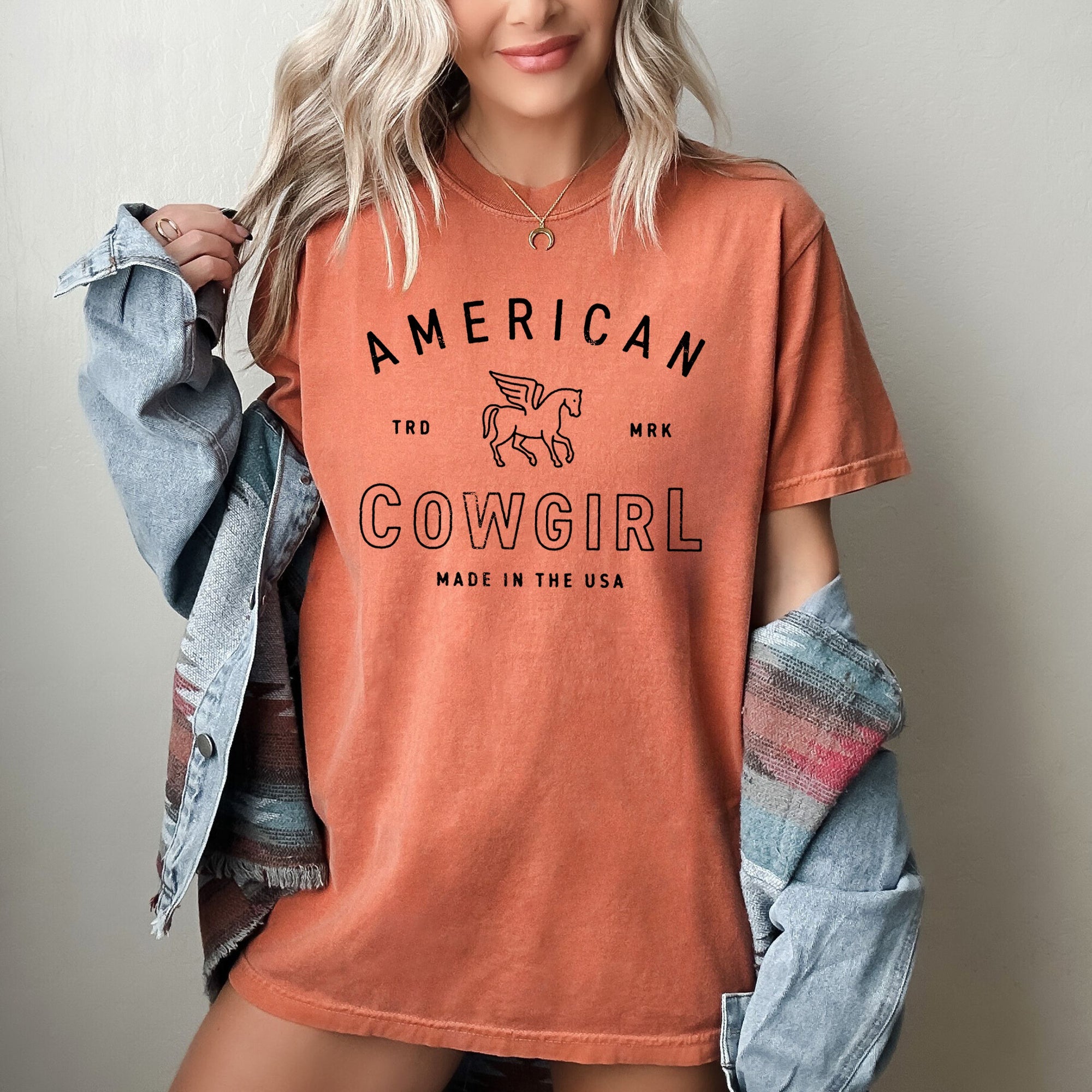 American Cowgirl Retro Western Country Classic Vintage Inspired Nostalgic Western Frontier Spirit Comfort Colors Tee