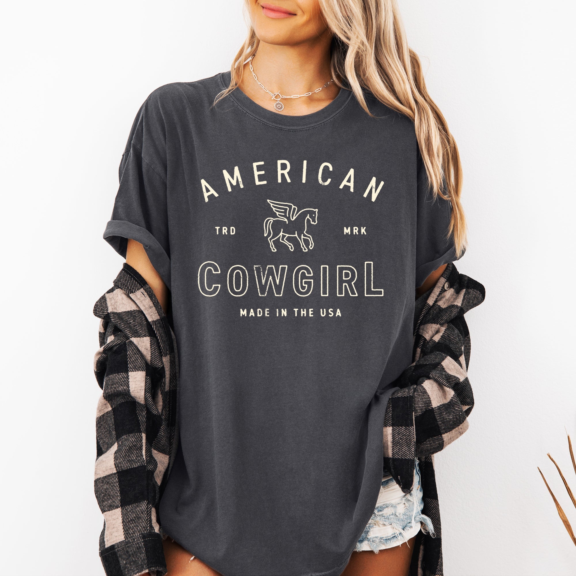 American Cowgirl Retro Western Country Classic Vintage Inspired Nostalgic Western Frontier Spirit Comfort Colors Tee