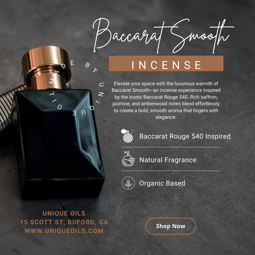 Unique Oils Luxury Incense - Baccarat Smooth (pack of 10)
