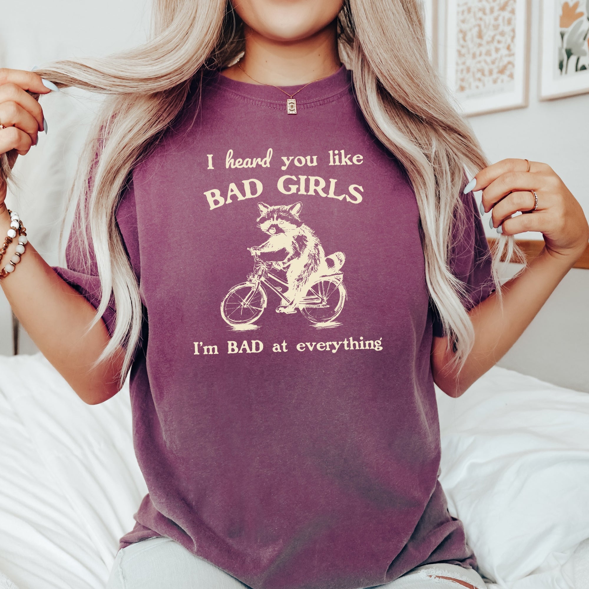 Bad Girls Raccoon Funny Aesthetic Meme Edition Limited Release Comfort Colors Tee