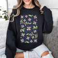 Blue Wildflower Allover Floral Vintage Boho Nature Inspired Autumn Palette Sweatshirt