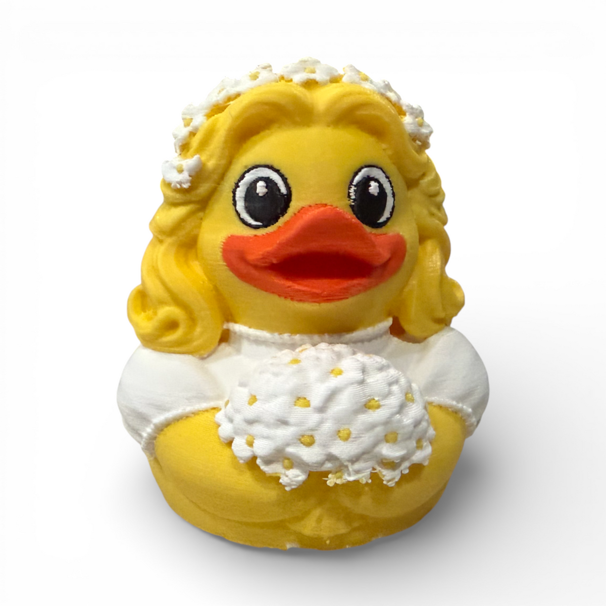 Bride Duck 3D Printed White PLA Based Duck for Wedding Adventures - 3D Printed