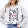 Checkered Retro Polka Dot Easter Bunny Jesus Rabbit Holiday Celebration Vintage Style Sweatshirt