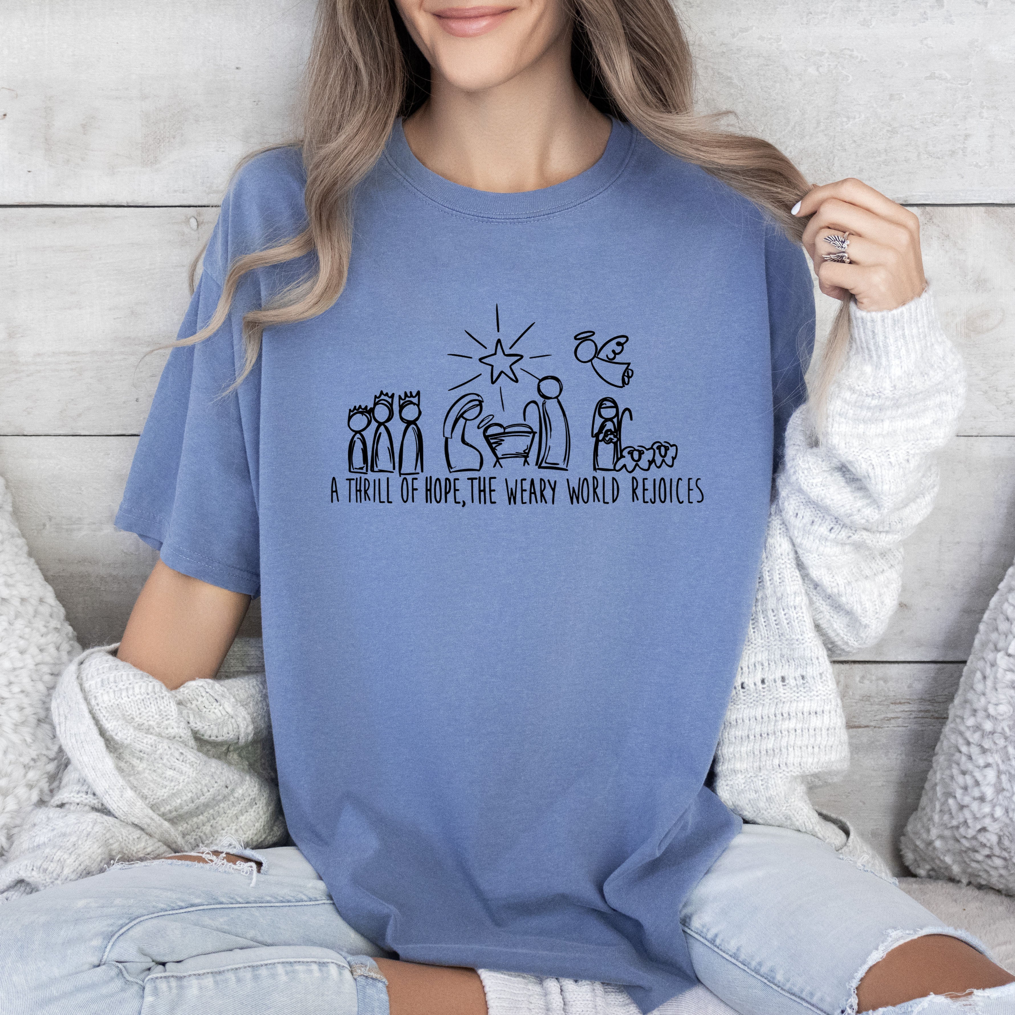 Chic Nativity A Thrill Of Hope Comfort Colors Tee