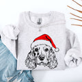 Cocker Spaniel Santa Christmas Dog Lover Pet Portrait Festive Holiday Scene Sweatshirt