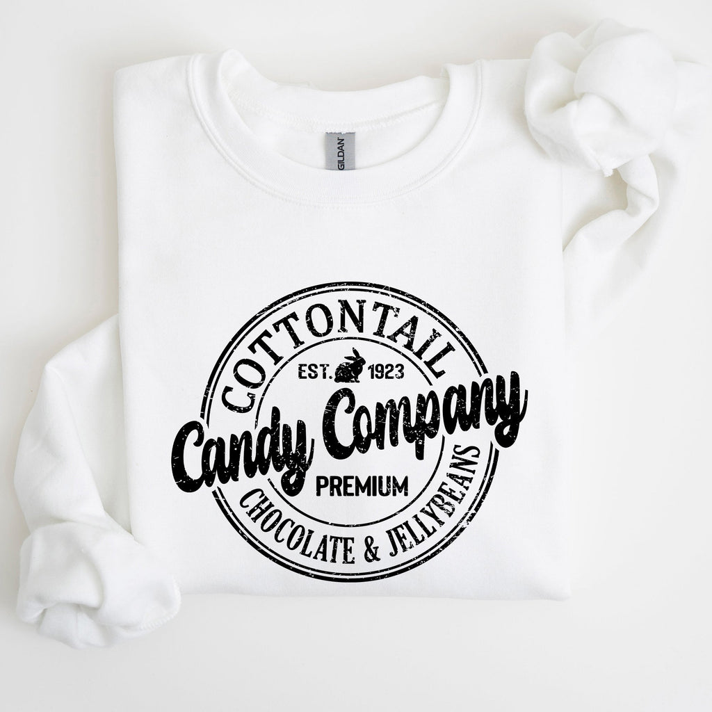 Cottontail Candy Company Retro Sign Easter Vintage Graphic Illustration Sweatshirt