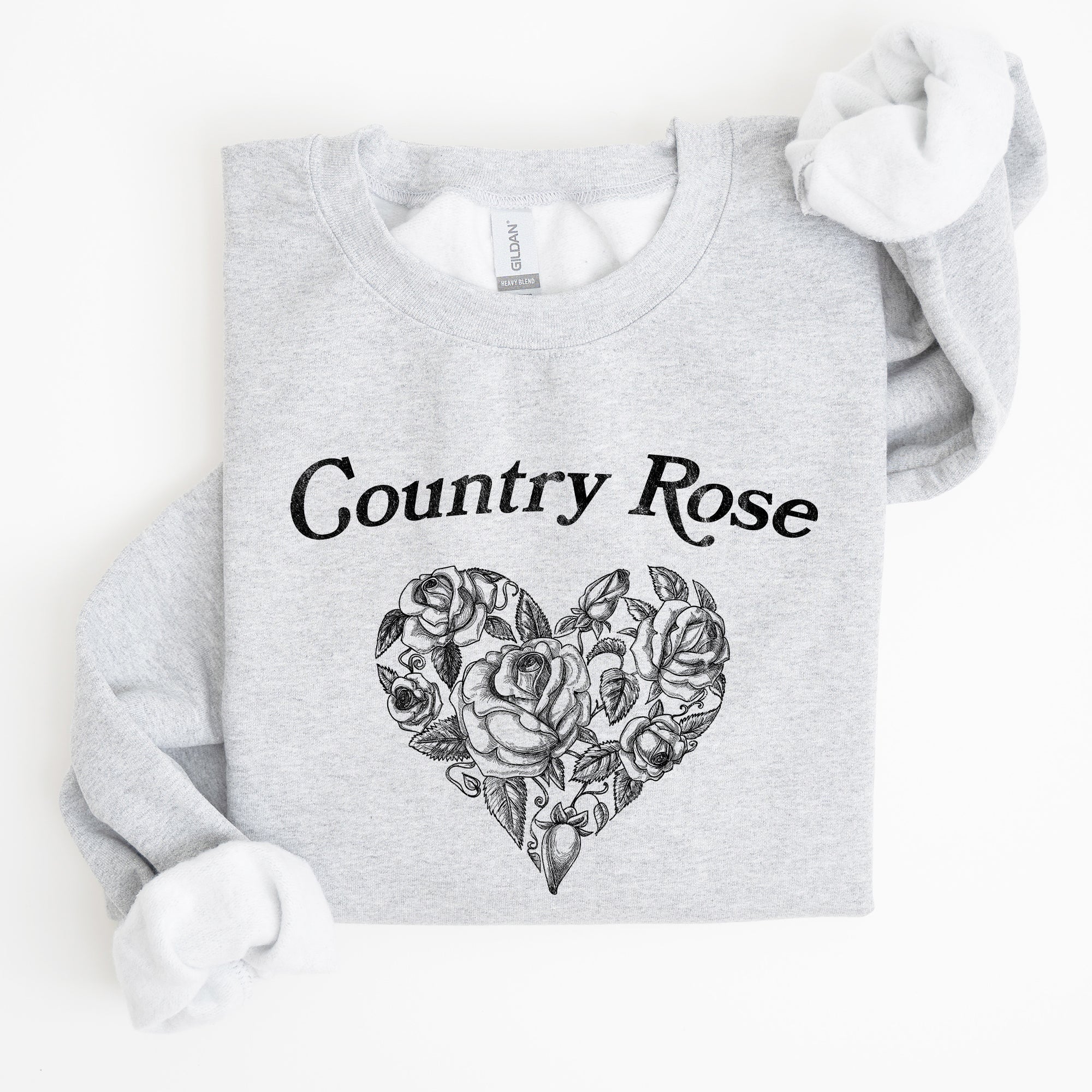 Country Rose Heart Cowgirl Cowboy Western Rustic Heritage Celebration Edition Sweatshirt