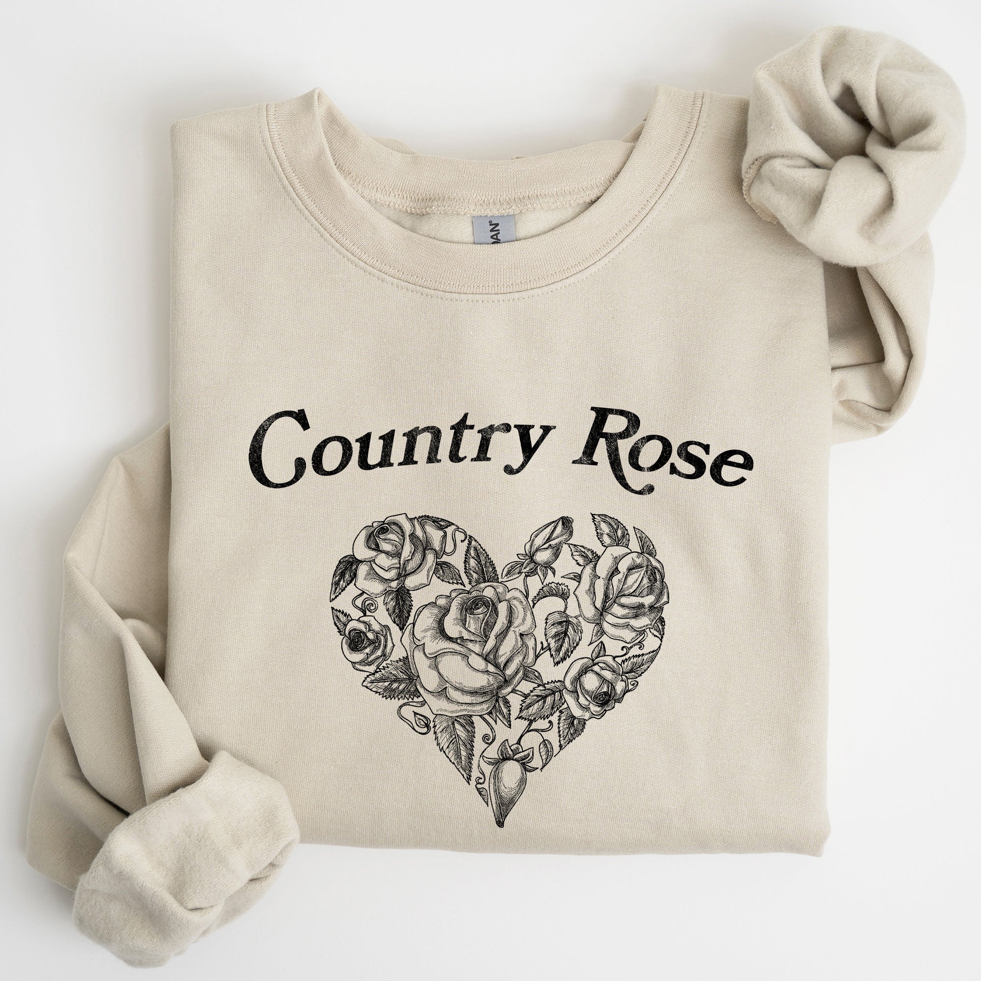 Country Rose Heart Cowgirl Cowboy Western Rustic Heritage Celebration Edition Sweatshirt
