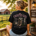 Country Girl Comfort Colors T-Shirt – Rooted in the South Western Boots Graphic Tee by Back Porch Apparel