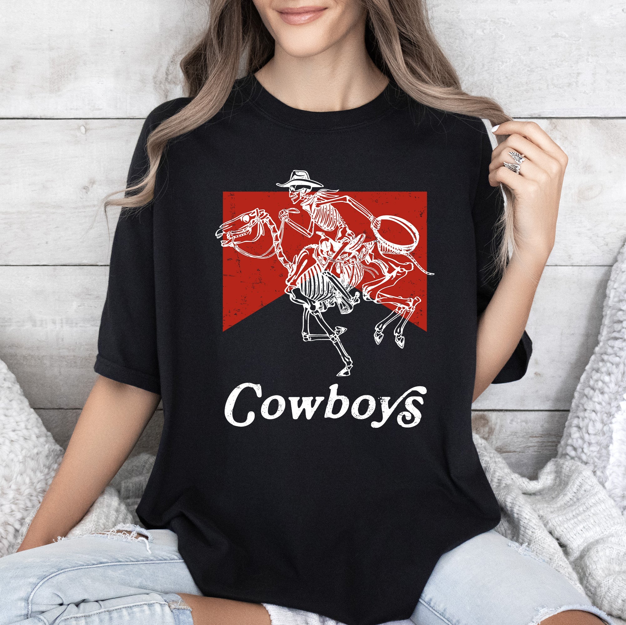 Cowboy Killer Skeleton Horse Cowgirl Western Rodeo Theme Vintage Western Style Comfort Colors Tee