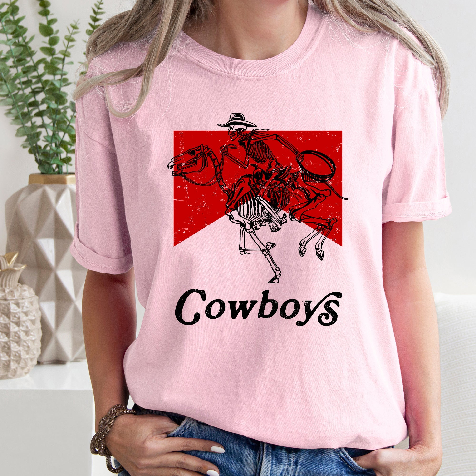 Cowboy Killer Skeleton Horse Cowgirl Western Rodeo Theme Vintage Western Style Comfort Colors Tee