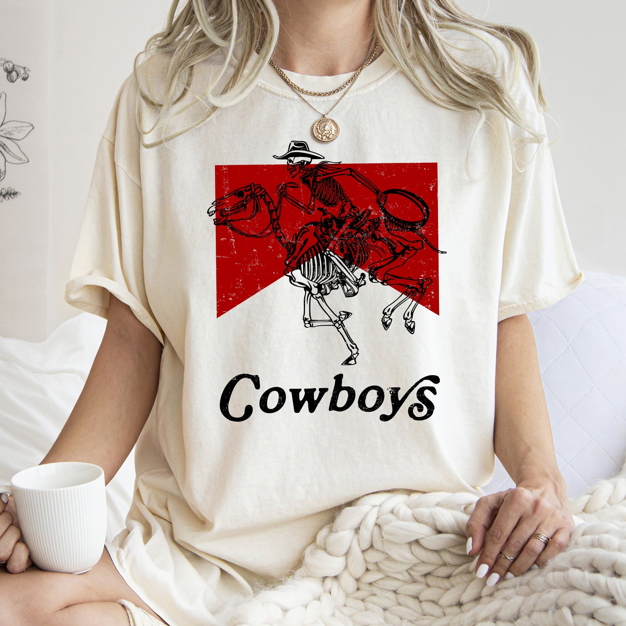 Cowboy Killer Skeleton Horse Cowgirl Western Rodeo Theme Vintage Western Style Comfort Colors Tee