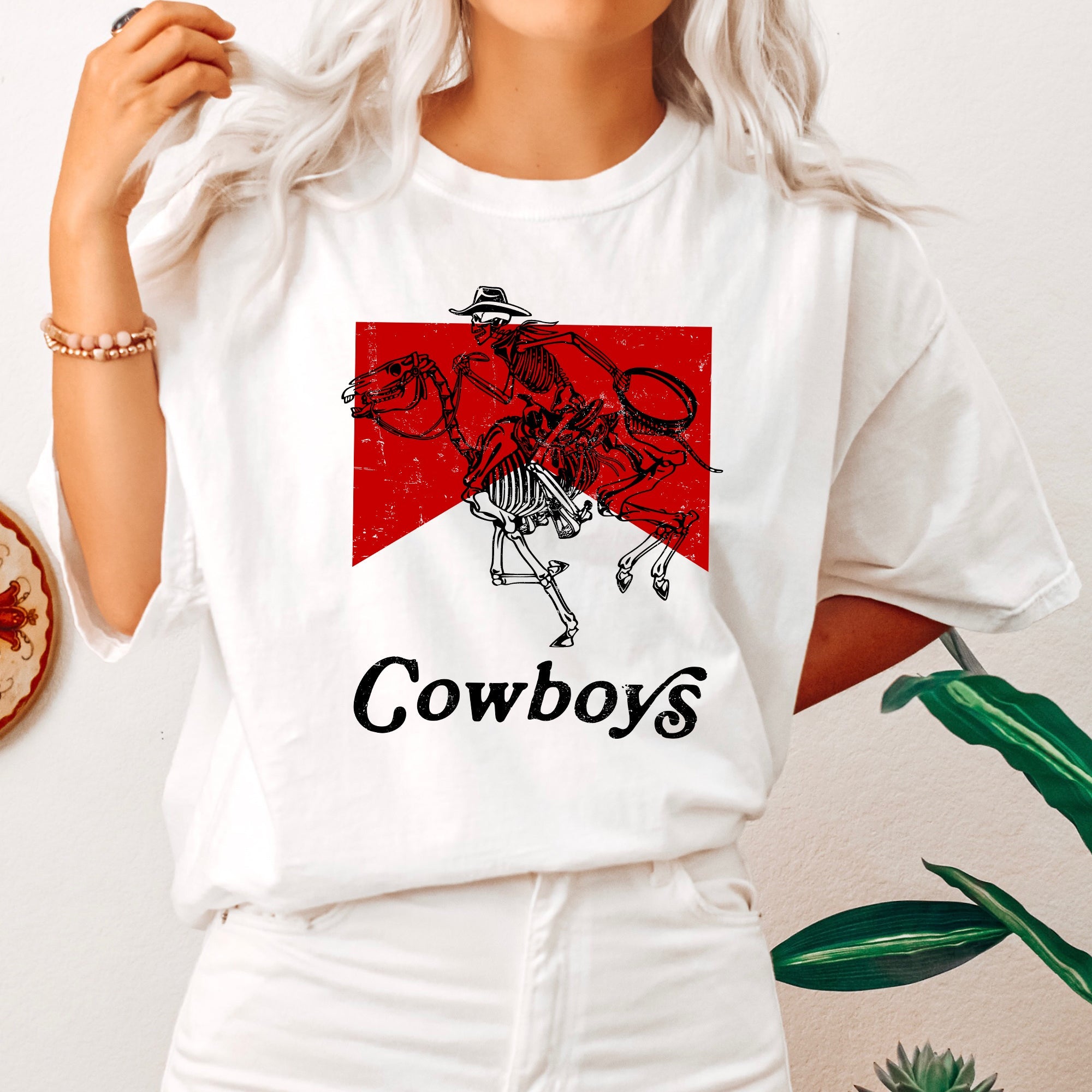 Cowboy Killer Skeleton Horse Cowgirl Western Rodeo Theme Vintage Western Style Comfort Colors Tee