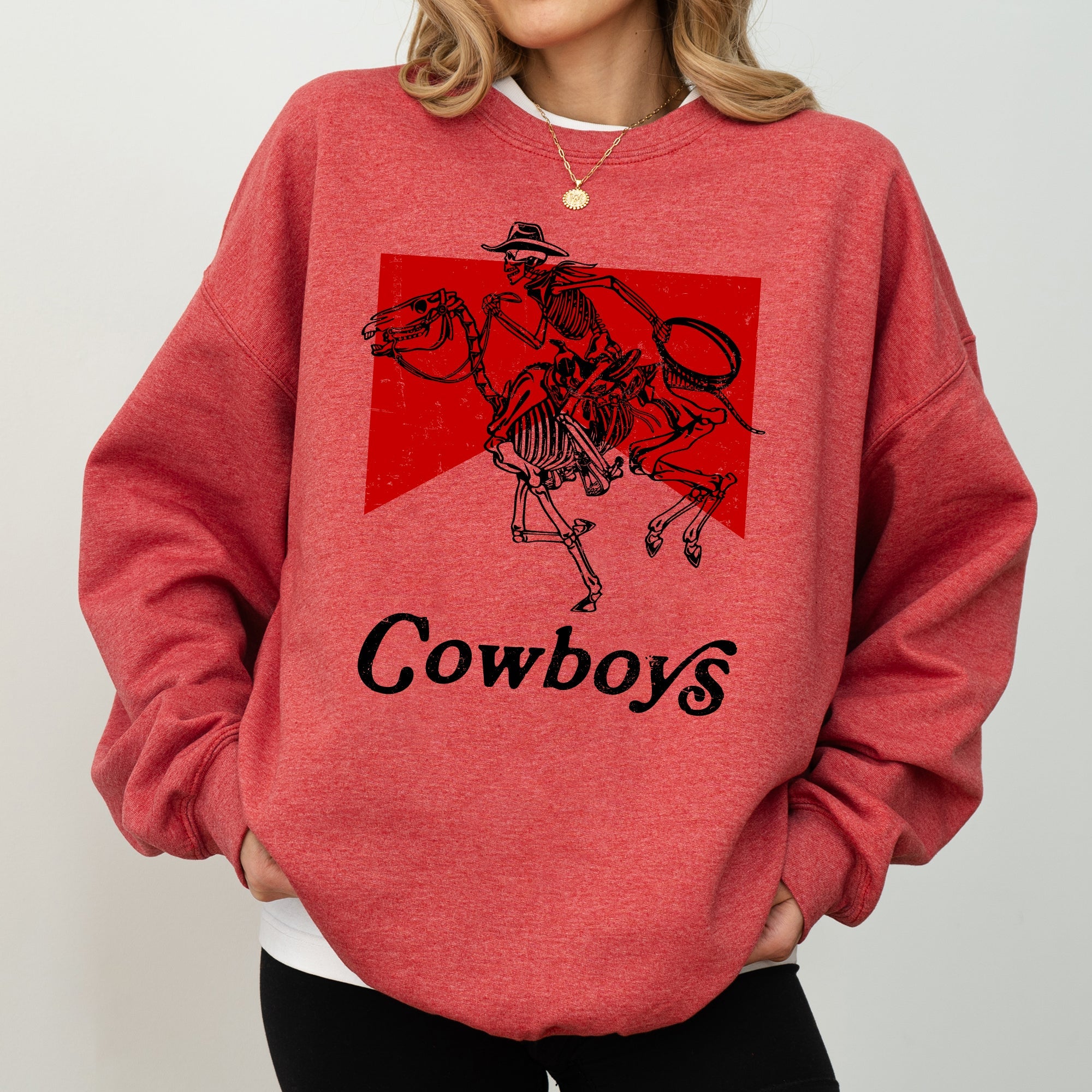 Cowboy Killer Skeleton Horse Cowgirl Western Graphic Limited Edition Premium Sweatshirt