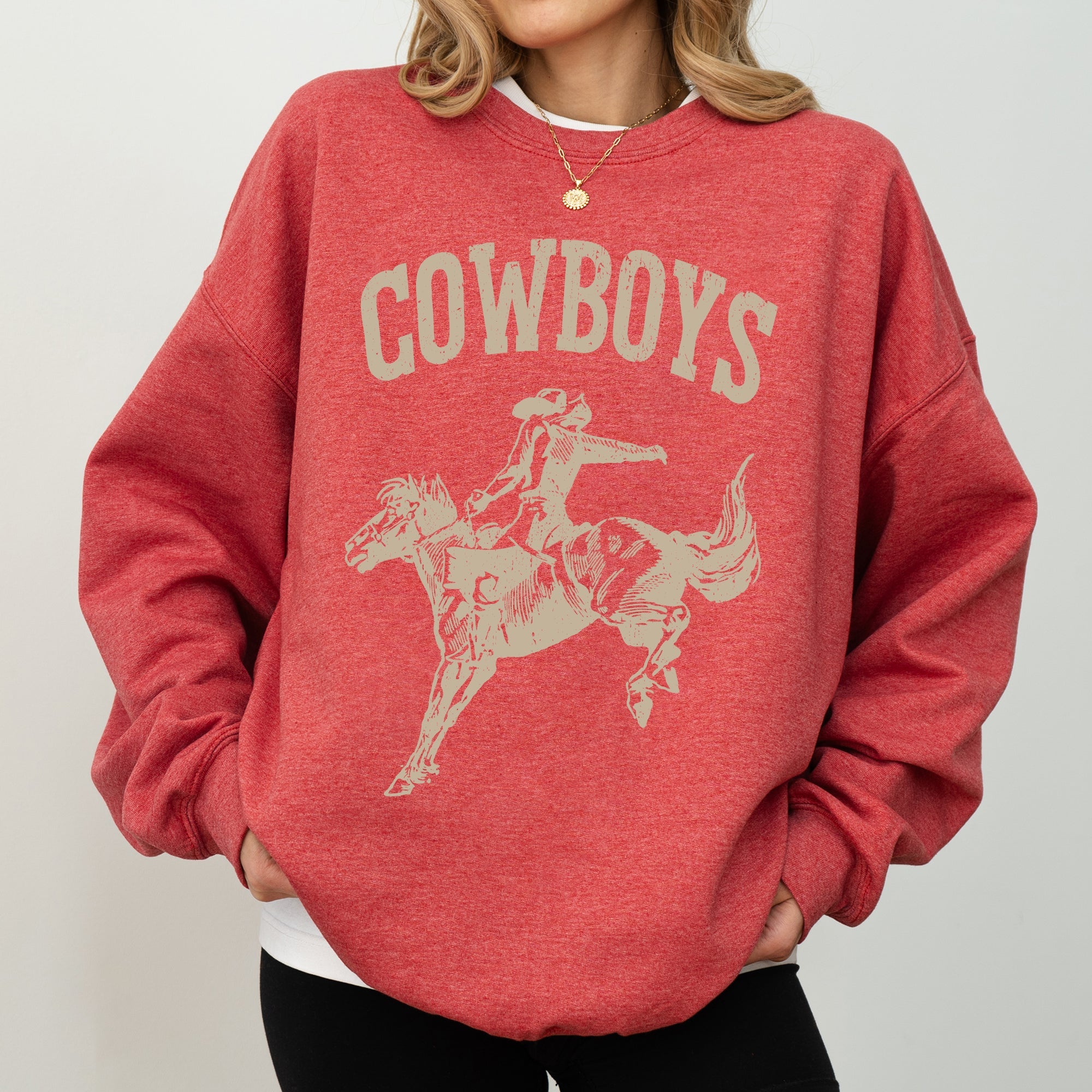 Rugged Cowboys Bronco Rider Western Horse Graphic Vintage Heritage Edition Sweatshirt