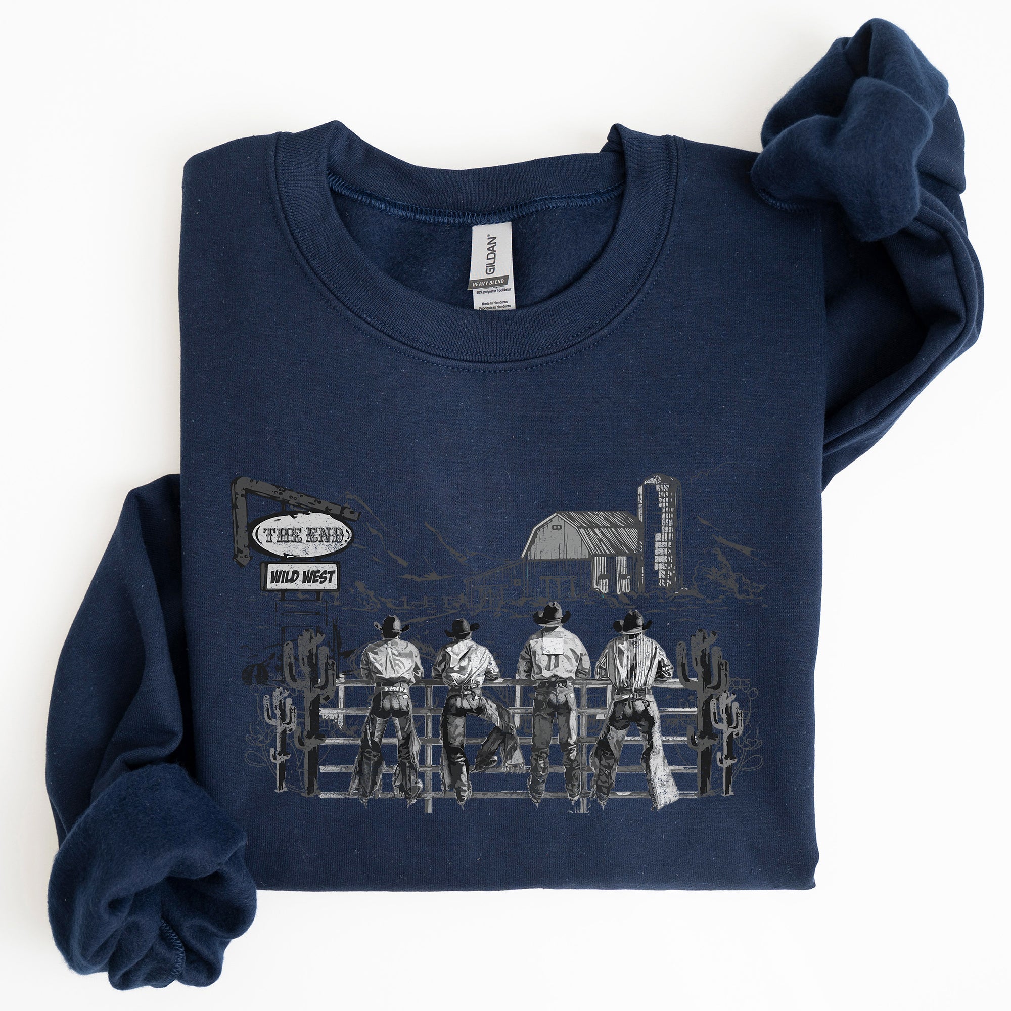 Cowboys Ranch Cowgirls Western Country Lifestyle Scene Artwork Graphic Sweatshirt
