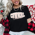 Cowgirl Christmas Retro College Text Vintage Western Script Soft Cotton Graphic Tee