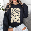 Cream Daisy Allover Floral Vintage Boho Nature Inspired Cozy Fall Print Sweatshirt
