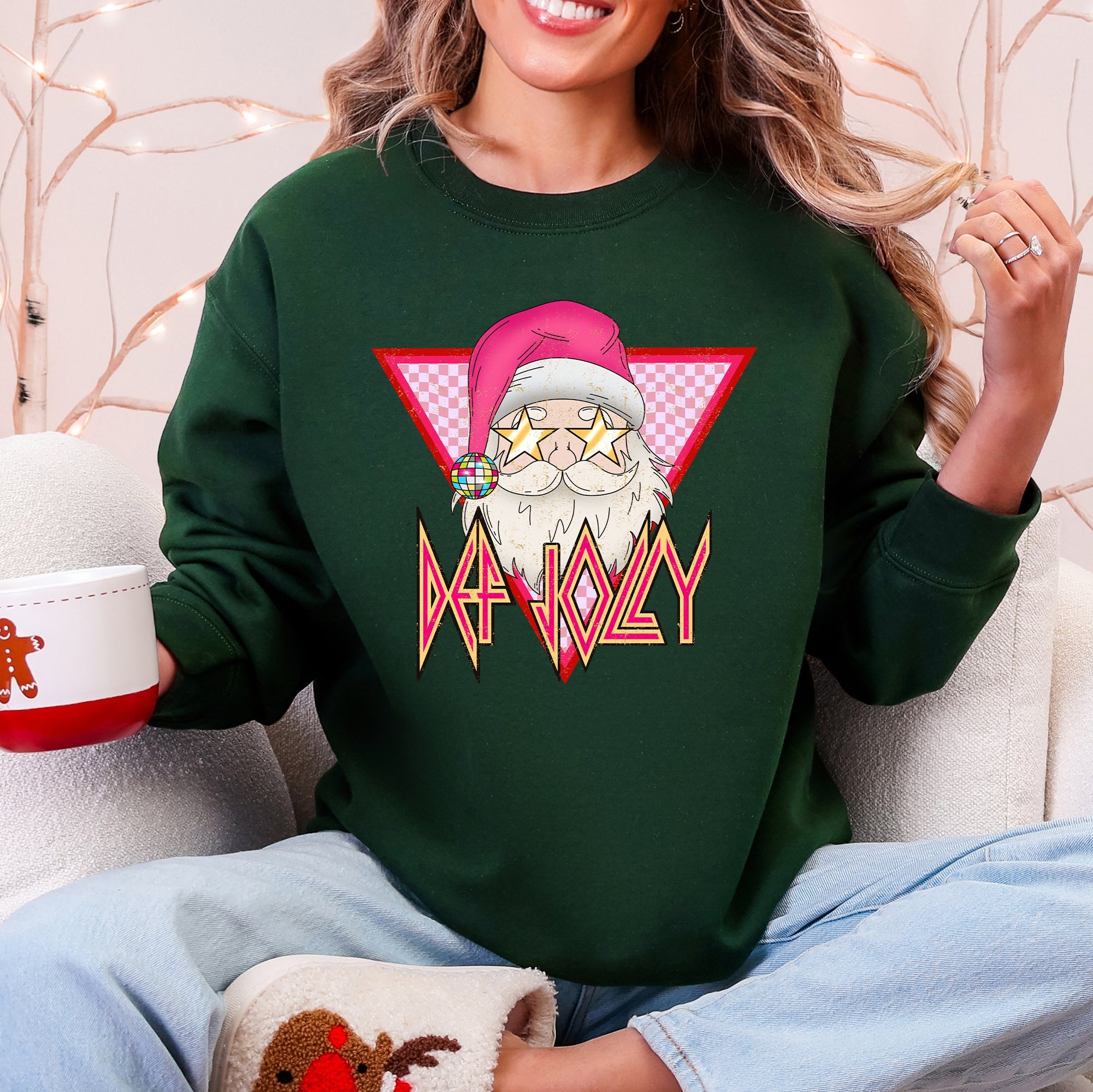 Def Jolly Santa Retro Christmas Cheery Nostalgic Holiday Pun Limited Edition Sweatshirt