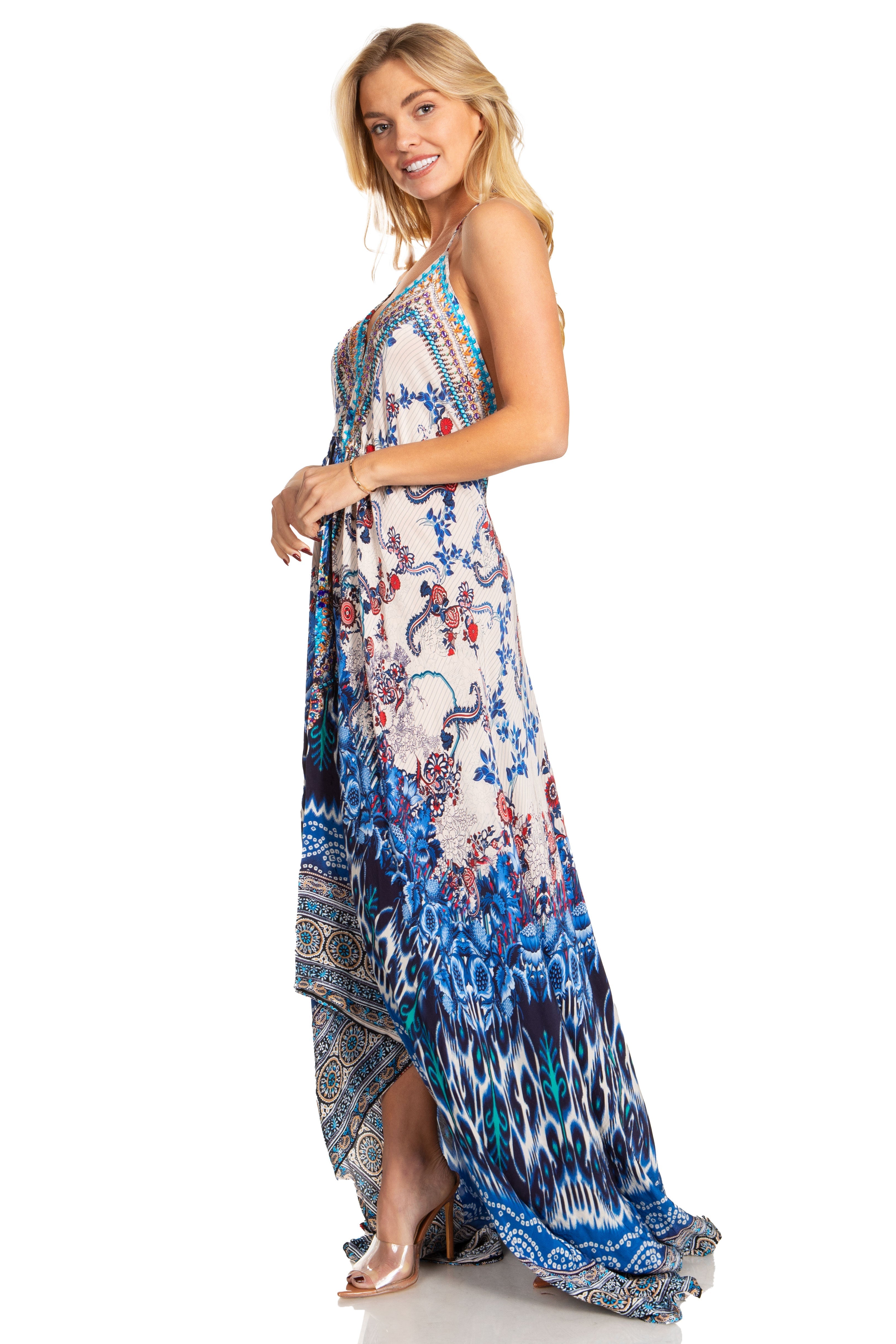 Sakkas Lizi 2025 Womens Maxi High-low Halter Handkerchief Long Dress Beach Party