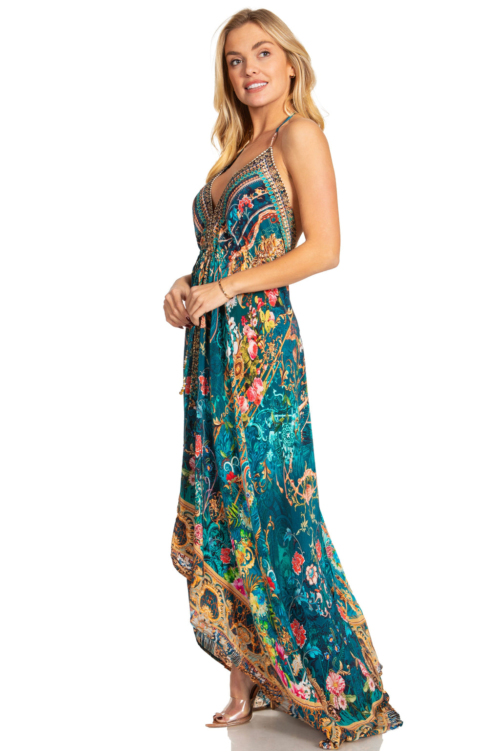 Sakkas Lizi 2025 Womens Maxi High-low Halter Handkerchief Long Dress Beach Party
