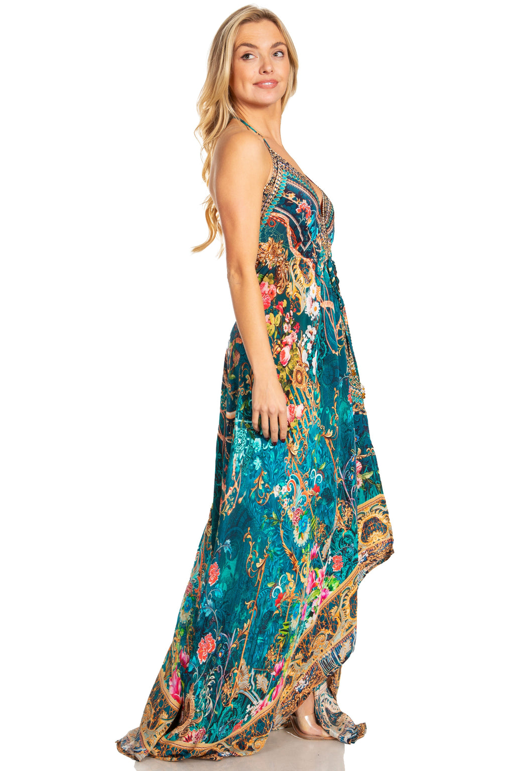 Sakkas Lizi 2025 Womens Maxi High-low Halter Handkerchief Long Dress Beach Party