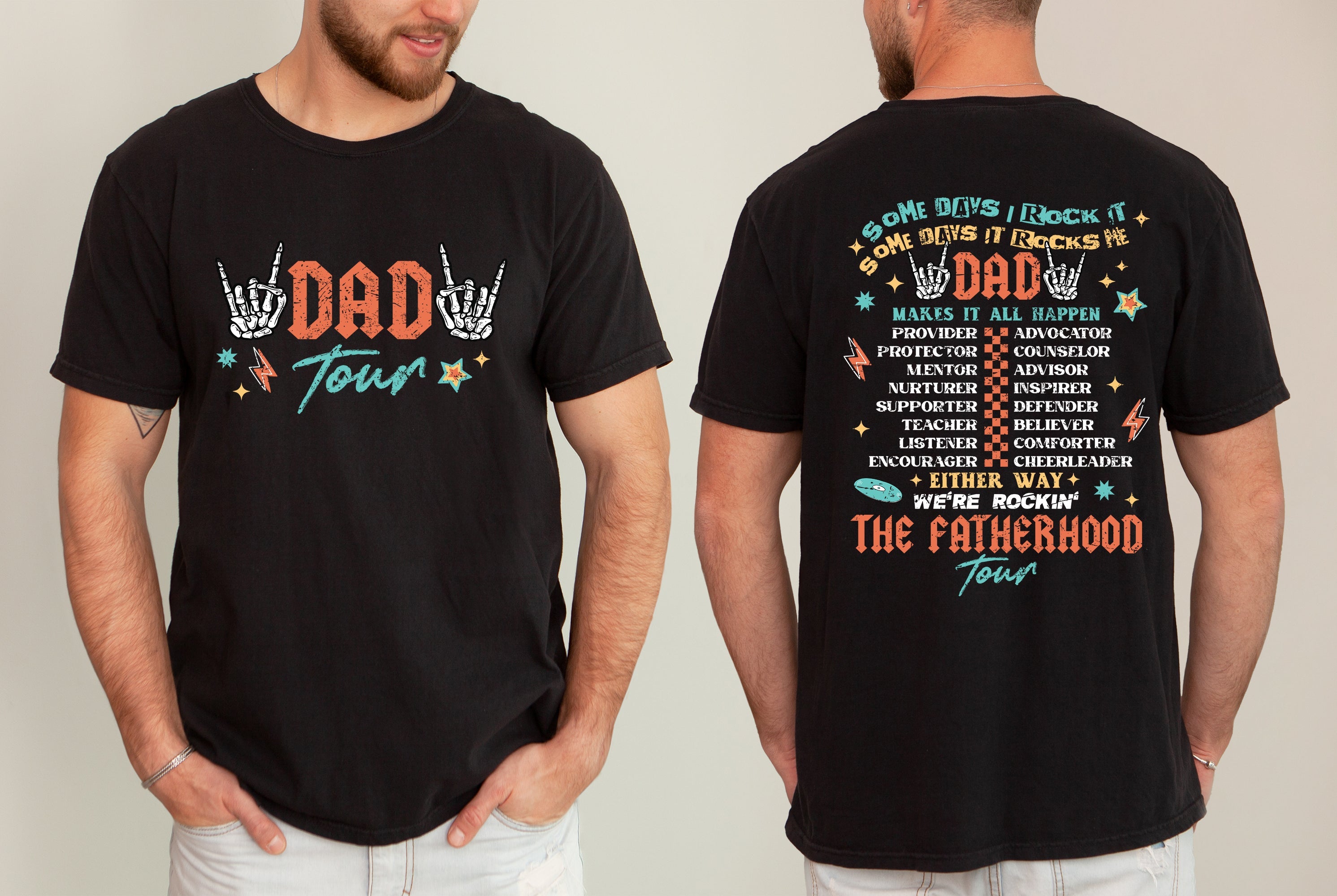 Fatherhood Tour Dad Rock Music Concert Father's Day Some Day I Rock It Comfort Colors Tee