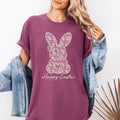 Faux Lace Bunny Coquette Happy Easter Easter Bunny Jesus Rabbit Holiday Graphic Tee
