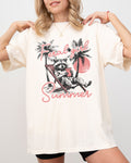 Feral Girl Summer Raccoon Beach Vacation Meme Hot Girl Summer Comfort Colors Tee