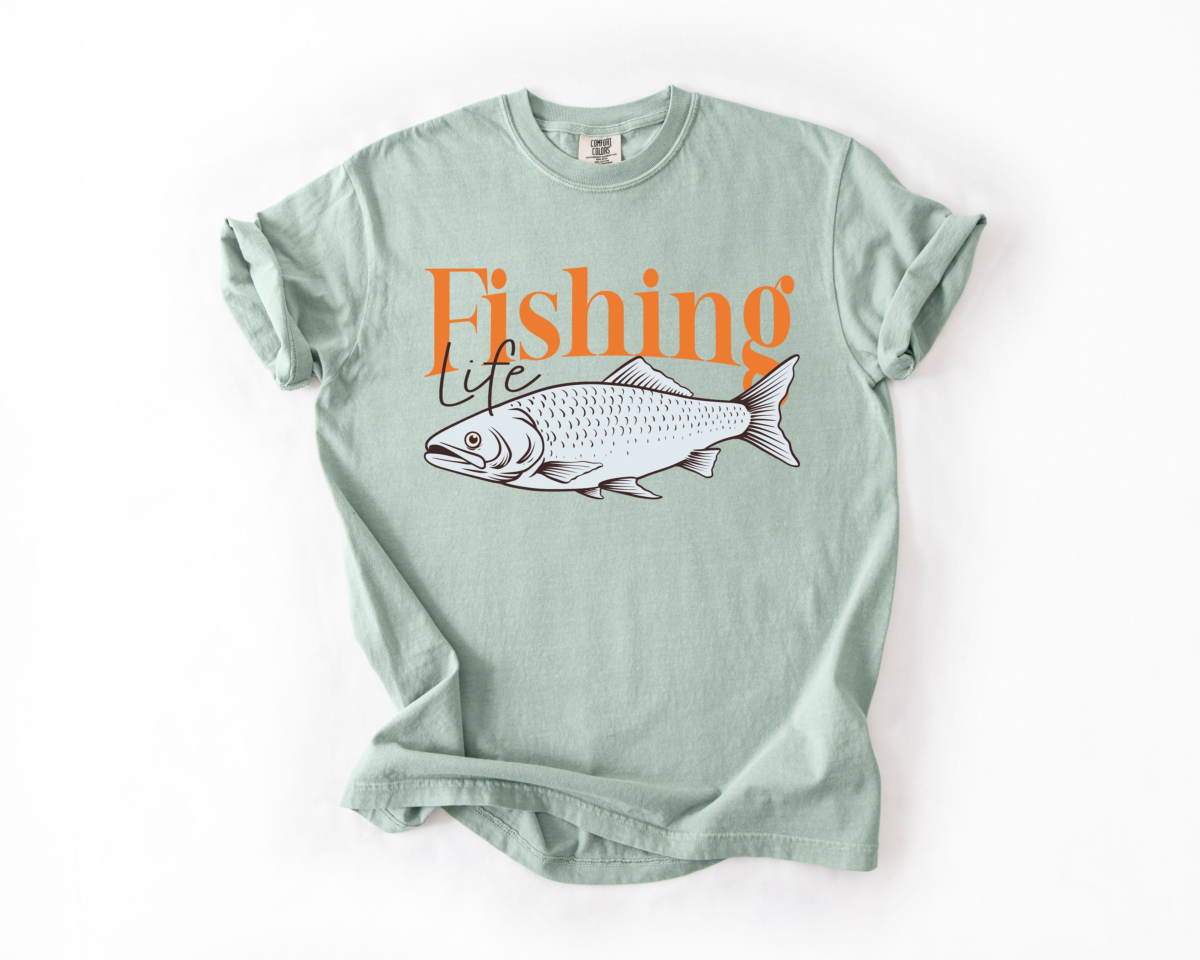 Fishing Life Boat Lake Sea Camping Outdoor Nature Travel Adventure Comfort Colors Tee