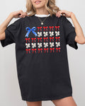 Flag Ribbons and Bows Fourth Of July America Red White Blue Patriotic Girly Coquette Comfort Colors Tee
